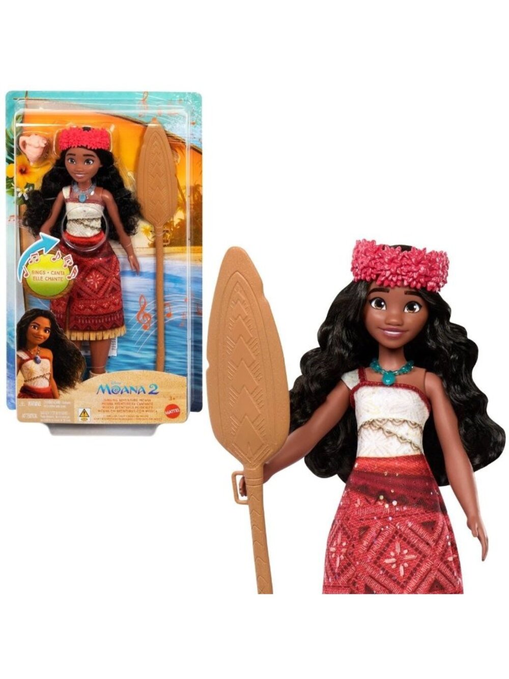 Disney Moana 2 Singing Adventure Doll With Accessories By Mattel Ages 3+